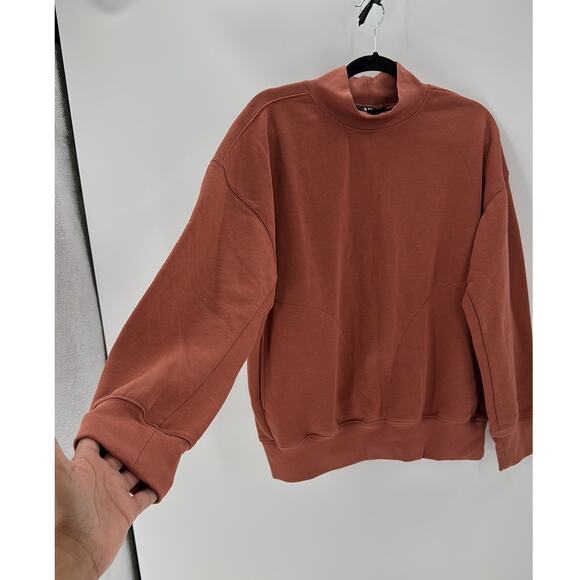 5.11 tactical WREN OVERSIZED FLEECE burnt orange size M mock-neck casual top - Picture 6 of 7